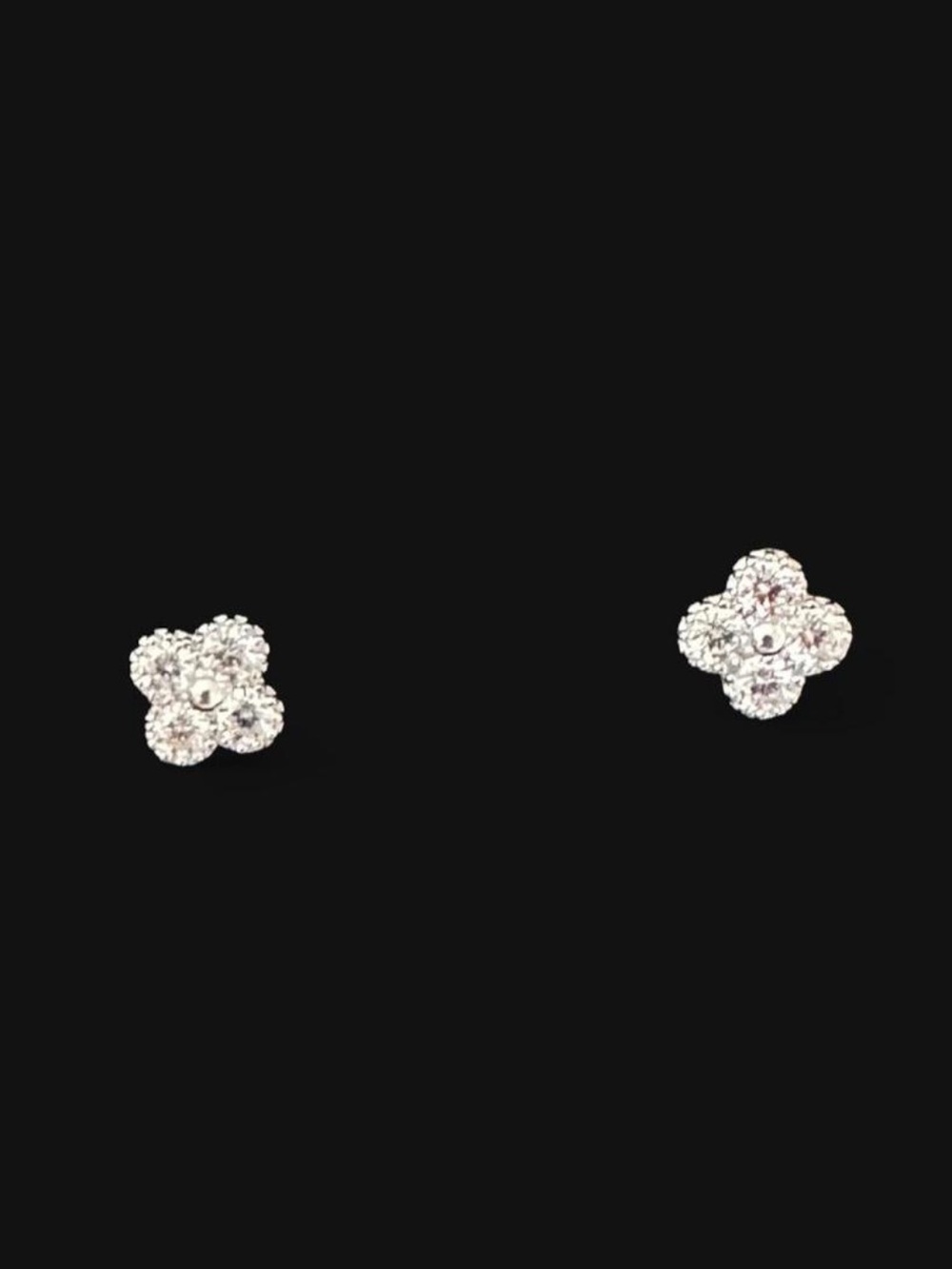 Dainty Sterling Silver flower with  Moissanite Earrings